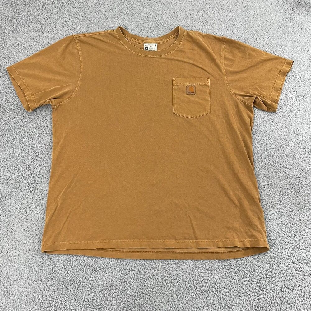 Carhartt Irvine Garment Dyed Pocket T-Shirt Men 2XL Relaxed Fit Short Sleeve